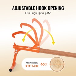 Puunnostin saarnipuu hiiliteräs 1180 mm kahva säädettävä koukku enintään 381 mm