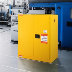 Palavien nesteiden säilytyskaappi kylmävalssattu teräs 128,7 l 1 säädettävä hylly keltainen