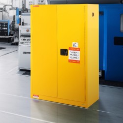 Palavien nesteiden turvakaappi Q235 kylmävalssattu teräs 170,3 l keltainen 2 säädettävää hyllyä