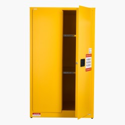 Palavien nesteiden säilytyskaappi Q235 ja galvanoitu teräs 65 gallonaa 96,4x86,4x165,1 cm keltainen