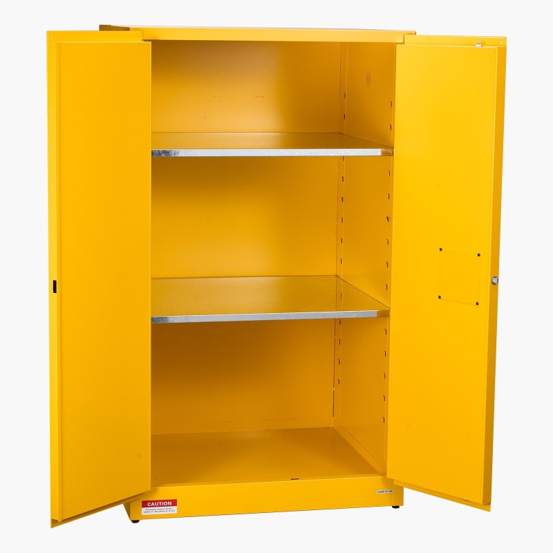Palavien nesteiden säilytyskaappi Q235 ja galvanoitu teräs 65 gallonaa 96,4x86,4x165,1 cm keltainen
