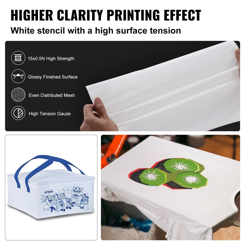 Silkkipainokehykset alumiinista 6 kpl 18 x 20 tuumaa 160 tiheyden polyesteriverkko tekstiilipainoon