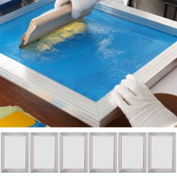 Silkkipainokehyssetti 6 kappaletta 25,4 x 35,6 cm alumiinirunko polyesteriverkko 110 tiheys