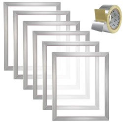 Silkkipainokehykset alumiiniseosrunko 110-lankainen polyesteriverkko 40,6×50,8 cm 6 kpl tekstiilipainatukseen