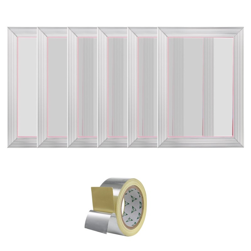 Silkkipainokehykset alumiiniseosrunko polyesteriverkko 25,4 x 35,6 cm 6 kpl verkkotiheys 156