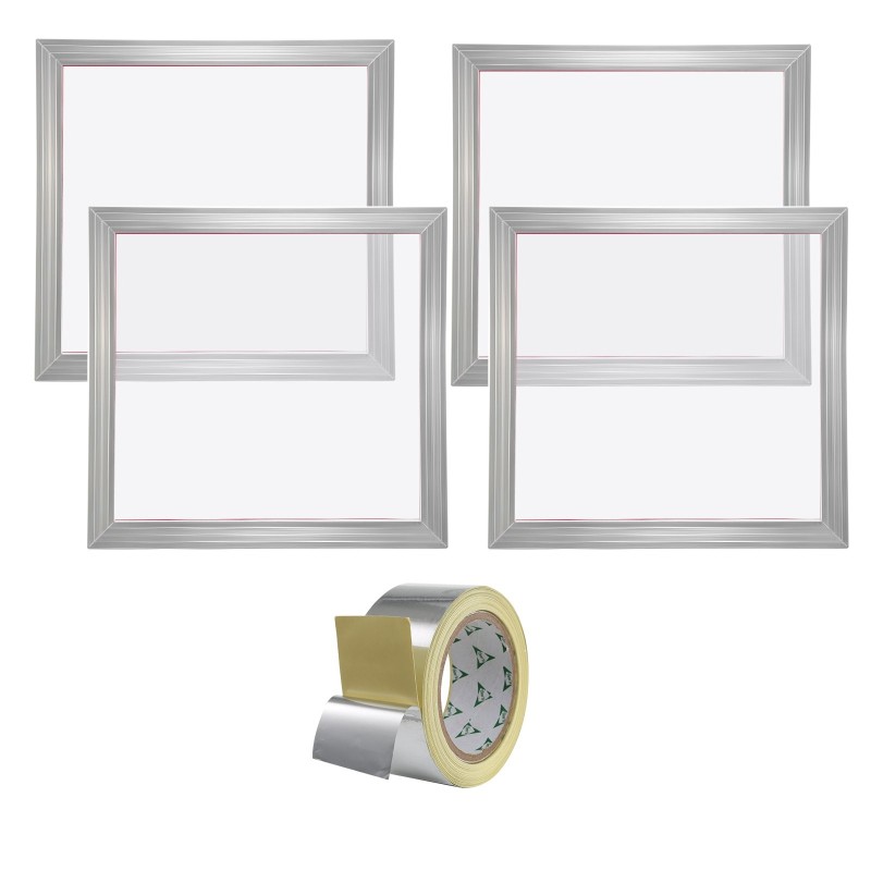 Silkkipainokehykset alumiini 50,8 x 50,8 cm 4 kpl 110 polyesteriverkko