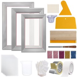 Silkkipainosetti alumiinikehyksillä 3 kpl polyesteriverkko 110 6x10 8x12 10x14 T-paitojen painatukseen