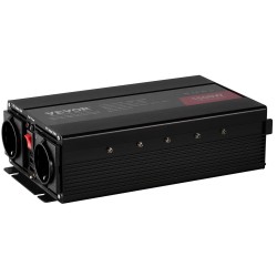 Muokattu siniaaltoinvertteri 1500W 12V 230V 2 AC 2 USB C portti alumiiniseoskuori