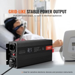 Tehomuunnin alumiinikuori 3000 watin 12 voltin 230 voltin puhdas siniaalto