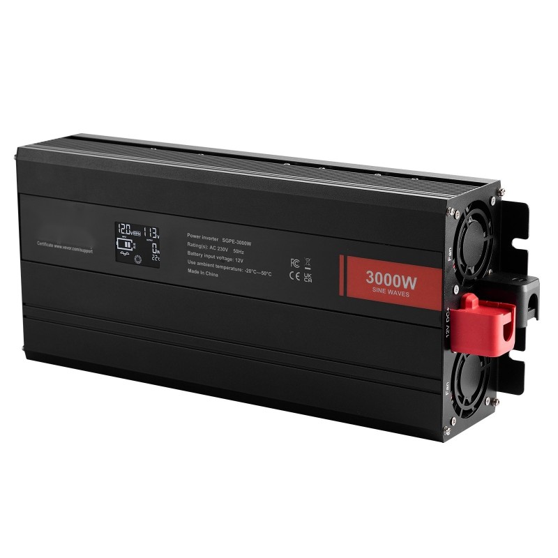 Tehomuunnin alumiinikuori 3000 watin 12 voltin 230 voltin puhdas siniaalto