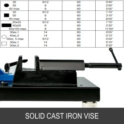 Metallivannesaha 1000 W pöytäkiinnitys 0–45 asteen kulma 85 x 105 mm leikkuukapasiteetti