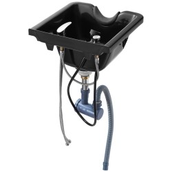 Shampookulho ABS-muovinen musta seinäkiinnitteinen T-tangolla ammattikäyttöön ja kotiin