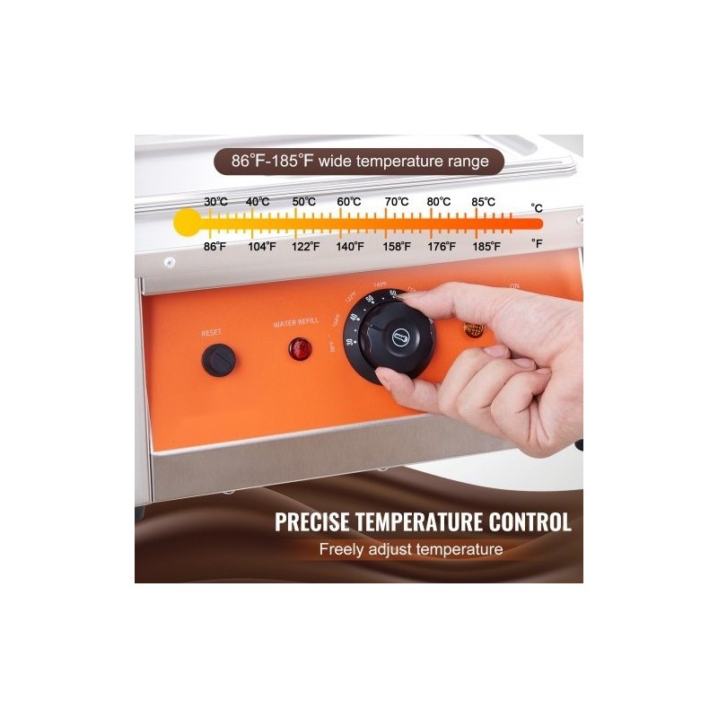 Suklaansulatin 2 säiliötä 2 x 3,3 l ruostumatonta terästä säädettävä lämpötila