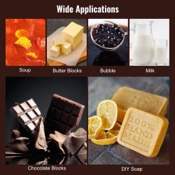 Kolmisäiliöinen suklaan sulatuslaite ruostumaton teräs 3 x 3,3 l säädettävä lämpötila