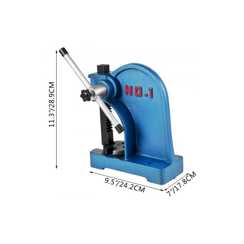 Pylväspuristin manuaalinen 1 tonni valurauta 110 mm työskentelykorkeus