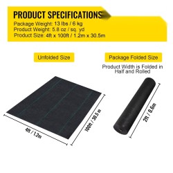 Maankatekangas 197 g/m² polypropeeni kaksikerroksinen 1,2 x 30,5 m musta rikkakasvien torjuntaan