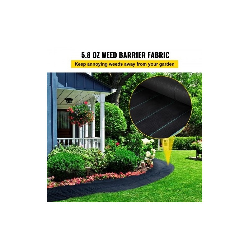 Rikkaruohomatto polypropeenikangas 1,2 x 91,4 m kaksikerroksinen musta puutarhaan