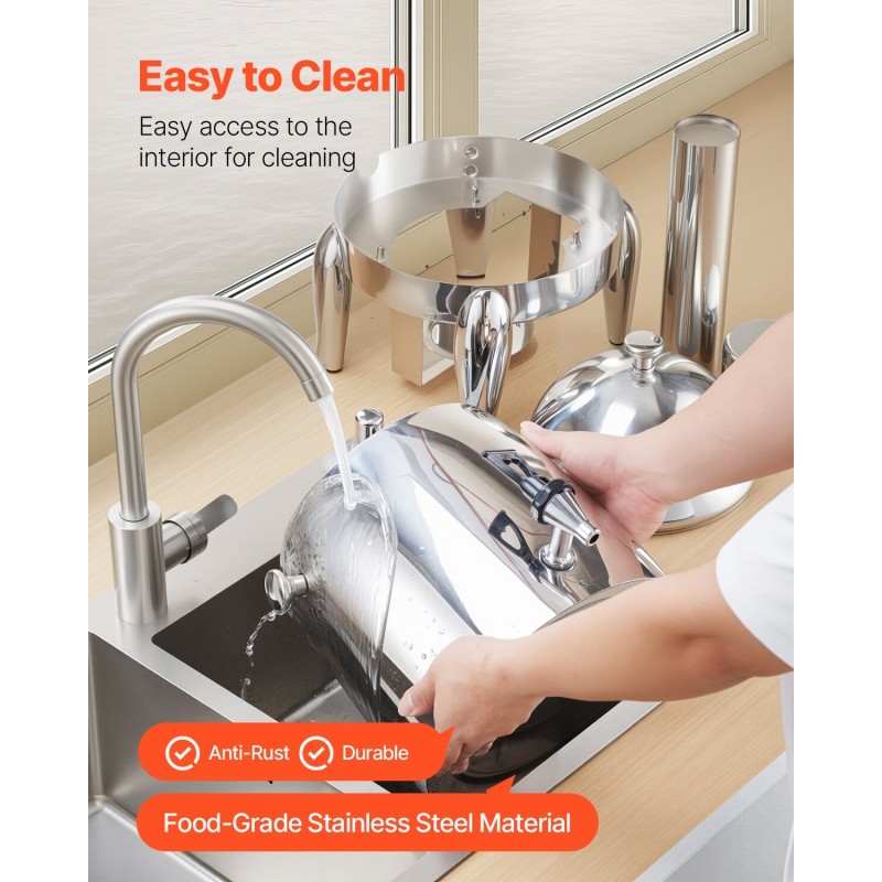 Juoma-annostelija 12 l ruostumaton teräs tiivis hana kuumille ja kylmille juomille