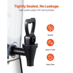 Juoma-annostelija 8 L ruostumaton teräs ja elintarvikekäyttöön soveltuva PC-muovi tippumattomalla hanalla