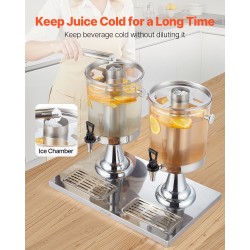 Juoma-annostelija 16 litraa kaksisylinterinen PC-muovi ruostumaton teräs jääkammio