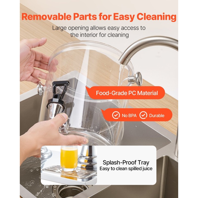 Juoma-annostelija 16 litraa kaksisylinterinen PC-muovi ruostumaton teräs jääkammio