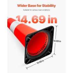 Turvakartiot PVC 30 tuumaa 8 kpl oranssi heijastavilla kauluksilla mustalla painotetulla jalustalla