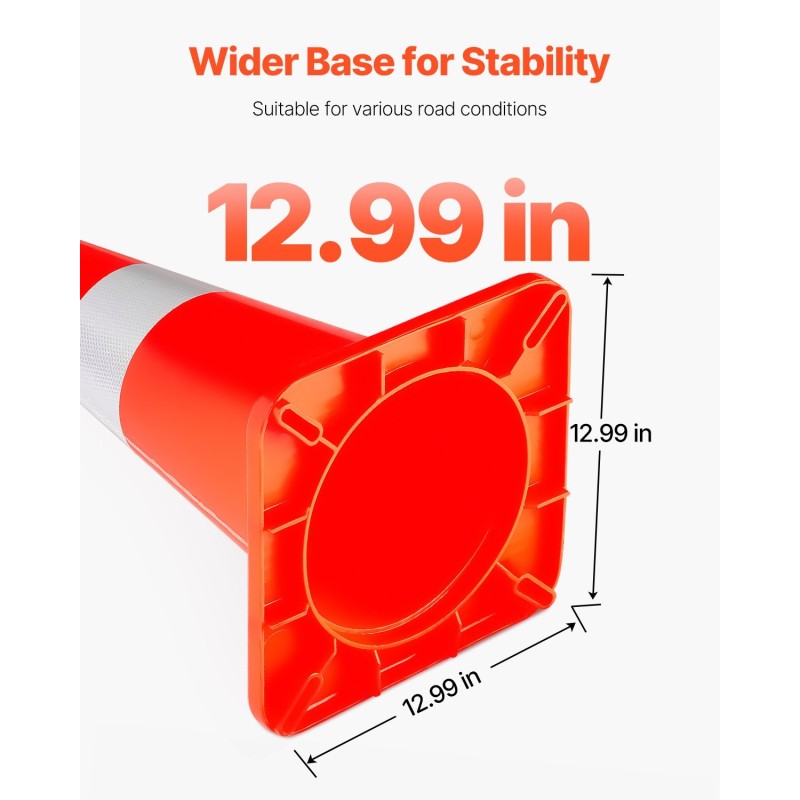 Turvakartiot 6 kpl 73 cm PVC oranssi kaksi heijastavaa kaulusta painotetulla pohjalla