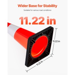 Liikennekartio PVC-materiaali 45 cm 5 kpl oranssi heijastinkauluksella mustalla painopohjalla