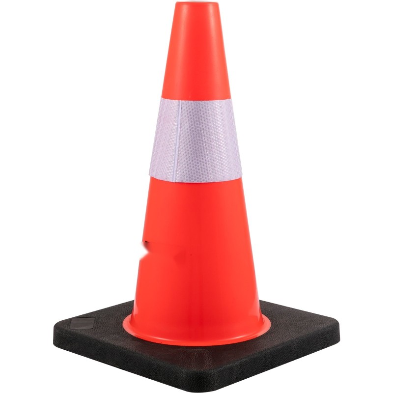 Liikennekartio PVC-materiaali 45 cm 5 kpl oranssi heijastinkauluksella mustalla painopohjalla