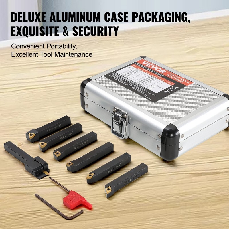 Sorvin kääntötyökalusarja 7-osainen 1 cm varsi 182 mm kovametalliterät alumiinikotelo