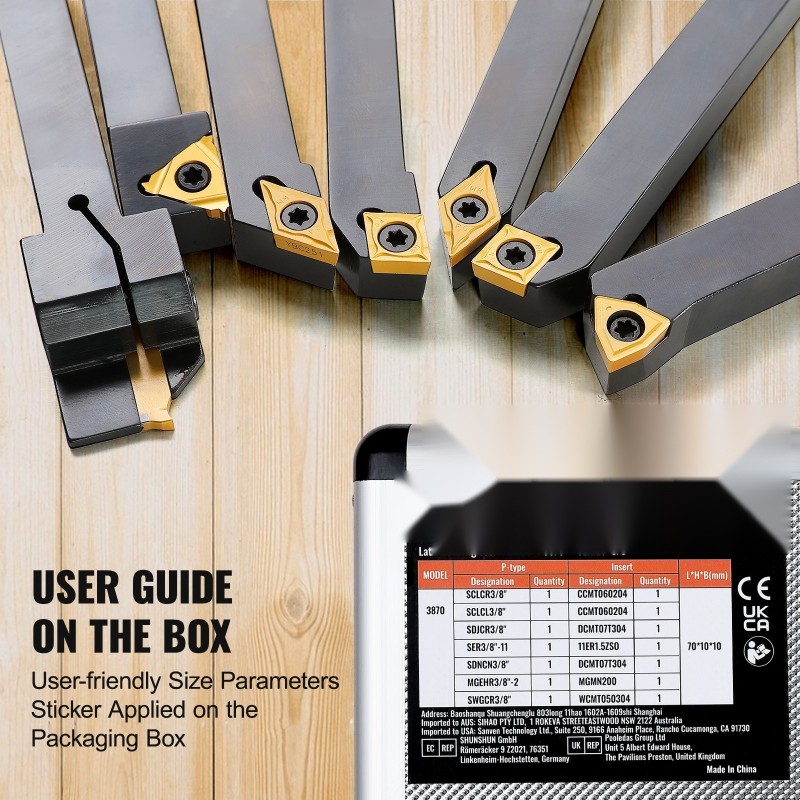 Sorvin kääntötyökalusarja 7-osainen 1 cm varsi 182 mm kovametalliterät alumiinikotelo