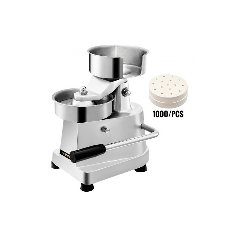 Hampurilaispihvipuristin alumiiniseos ja ruostumaton teräs 150 mm 1000 pihvipaperia