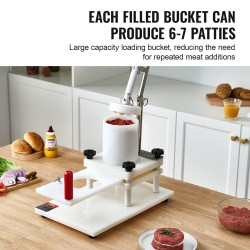 Hampurilaispihvikone manuaalinen PE-muovi 130 mm 1,5 kg ammattikäyttöön