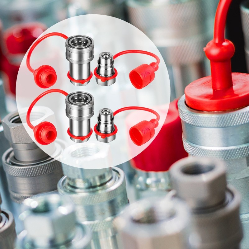 Hydraulinen pikaliitinsarja pallomainen pää teräs 3/8 tuumaa 280 bar 2 sarjaa