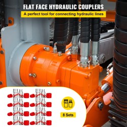 Hydrauliset pikaliittimet karkaistusta teräksestä 1/2 runko 1/2 NPT 8 paria liukuohjatuille kuormaajille