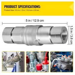 Hydrauliset pikaliittimet karkaistusta teräksestä 1/2 runko 1/2 NPT 8 paria liukuohjatuille kuormaajille