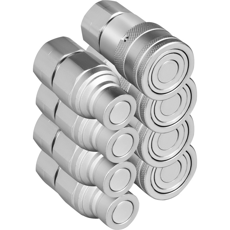 Hydrauliset pikaliittimet 3/4 tuuman runko 3/4 NPT-kierteellä 4 paria karkaistu teräs sinkki-nikkelipinnoite