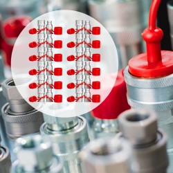 Hydrauliset tasapintaiset pikaliittimet 1/2" runko 1/2" NPT 12 paria karkaistua terästä