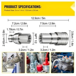 Hydraulinen tasopintainen pikaliitinsarja teräs 1/2 tuuman NPT 280 bar PVC-suojakannet