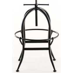 Teollinen säädettävä baarijakkara puuistuimella ja metallijalalla