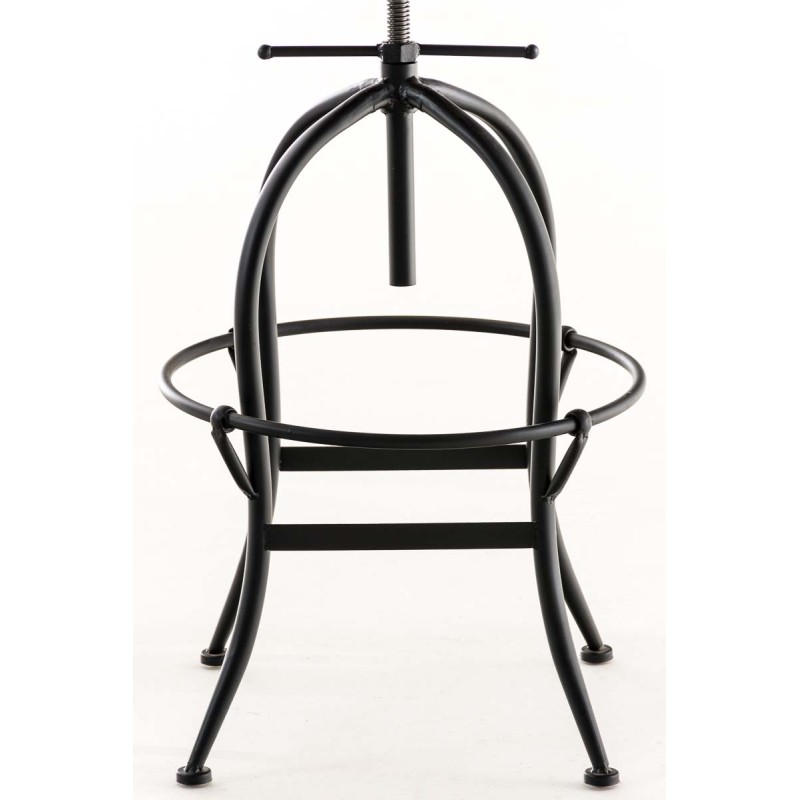 Teollinen säädettävä baarijakkara puuistuimella ja metallijalalla