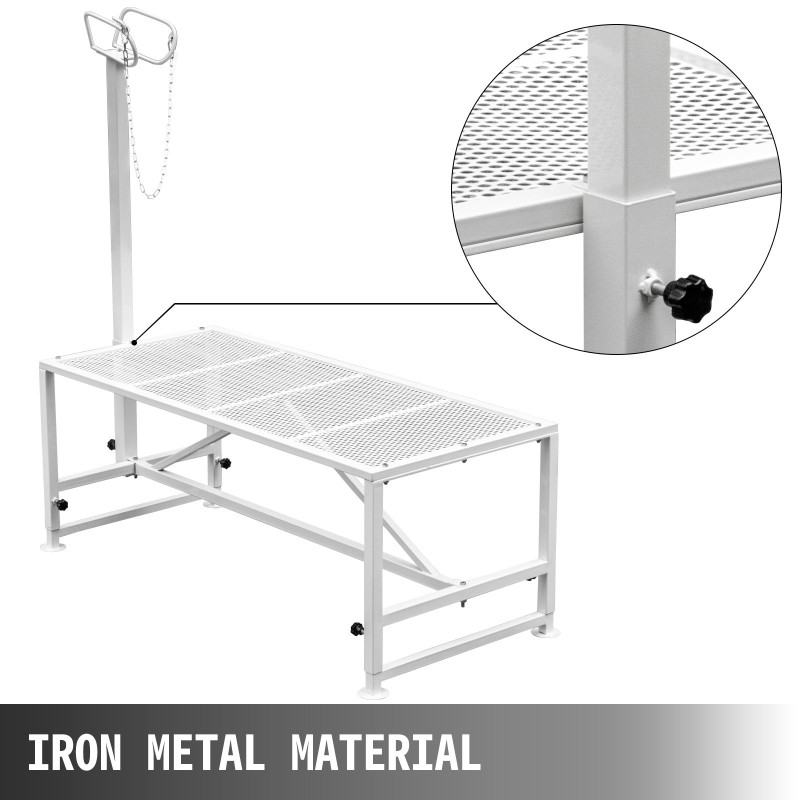 Eläinjalusta pulverimaalattu rautarunko 51x23 tuumaa säädettävä korkeus kuonolenkillä vuohille ja lampaille