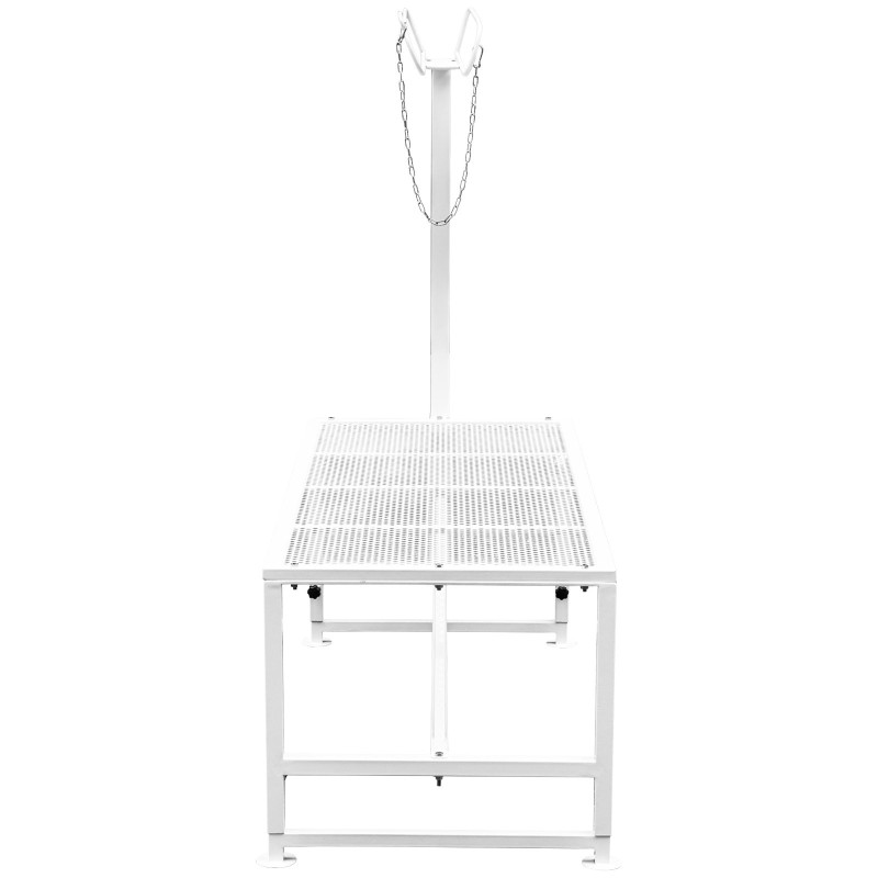 Eläinjalusta pulverimaalattu rautarunko 51x23 tuumaa säädettävä korkeus kuonolenkillä vuohille ja lampaille