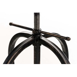 Tyylikäs säädettävä baarijakkara keinonahkaistuimella ja metallijalustalla