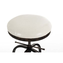 Tyylikäs säädettävä baarijakkara keinonahkaistuimella ja metallijalustalla