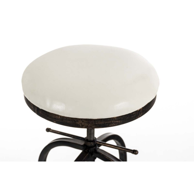 Tyylikäs säädettävä baarijakkara keinonahkaistuimella ja metallijalustalla