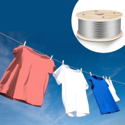 Teräsvaijeri 316-ruostumaton 4,8 mm 152 m 1x19-rakenne murtolujuus 1905 kg kaidevaijeriksi