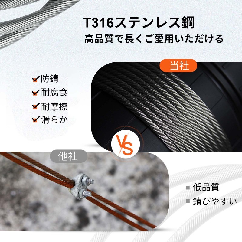 Ruostumaton T316 teräsvaijeri 1x19 rakenne 4,8 mm 305 m meriolosuhteisiin