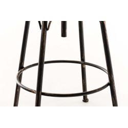 Säädettävä pyörivä baarijakkara Beam teollisella tyylillä ja puuistuimella