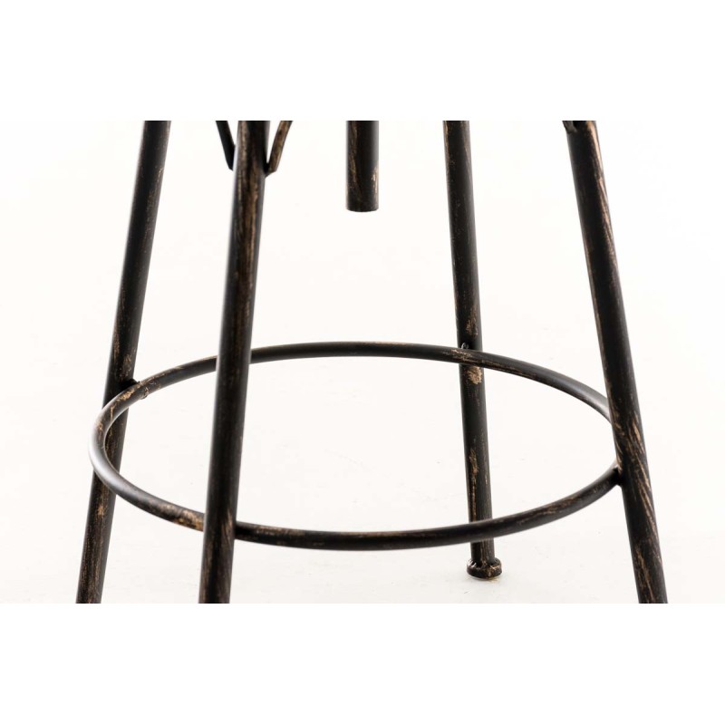 Säädettävä pyörivä baarijakkara Beam teollisella tyylillä ja puuistuimella